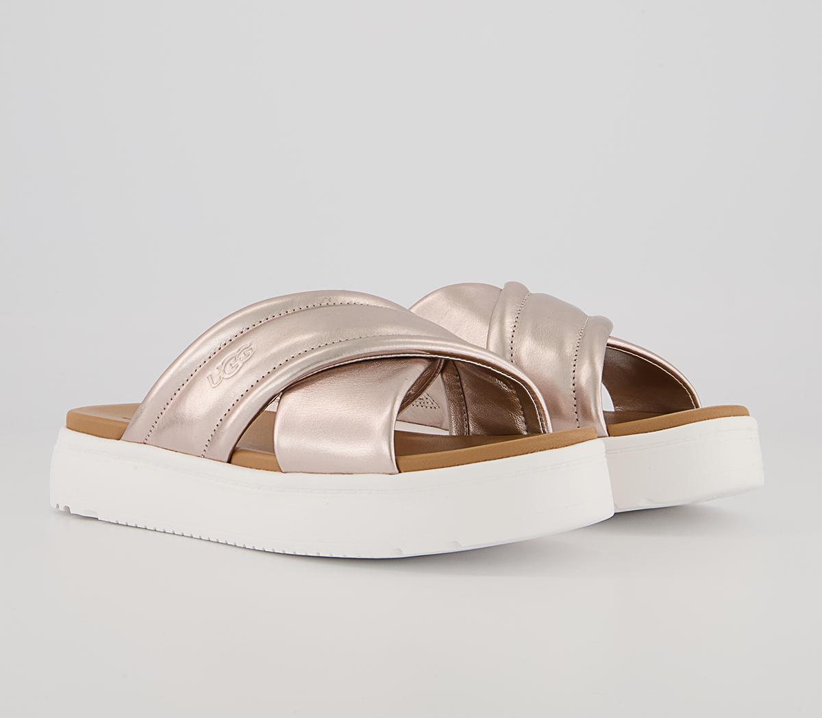 UGG Zayne Crossband Slides UGG Zayne Crossband Slides Rose Gold Metallic