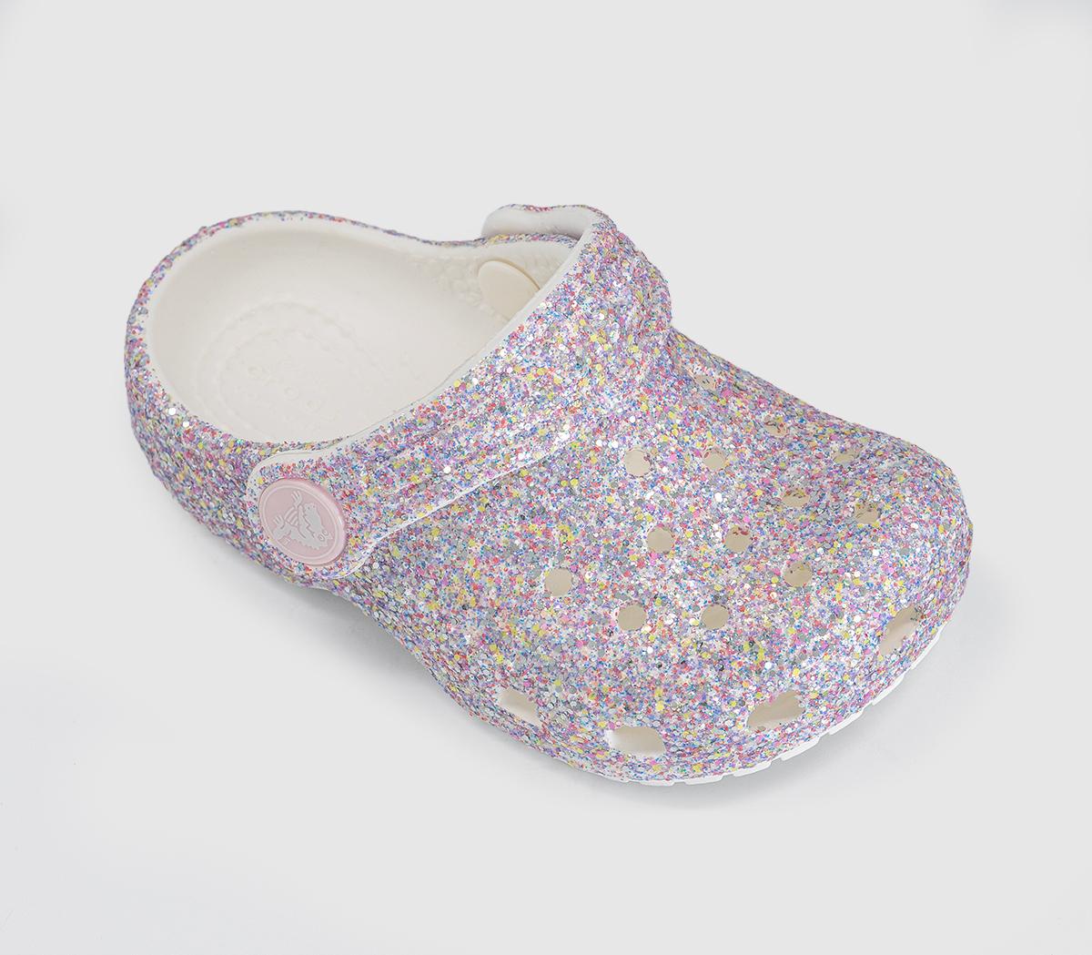 CrocsClassic Clogs ToddlerWhite Glitter