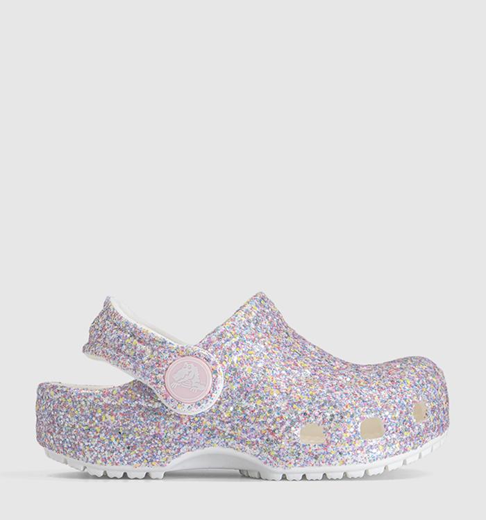 Crocs Classic Clogs Toddler White Glitter