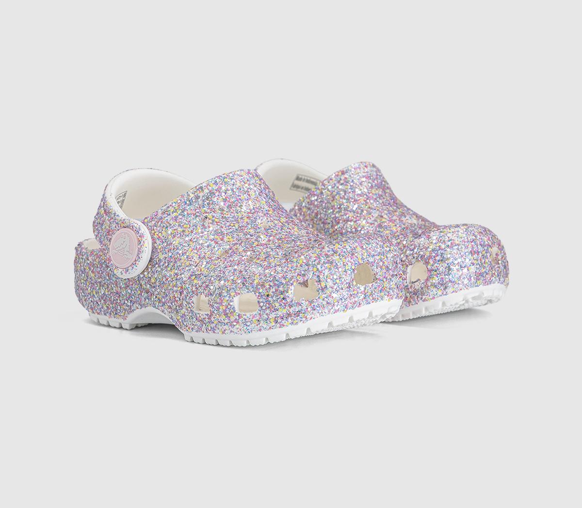 CrocsClassic Clogs ToddlerWhite Glitter