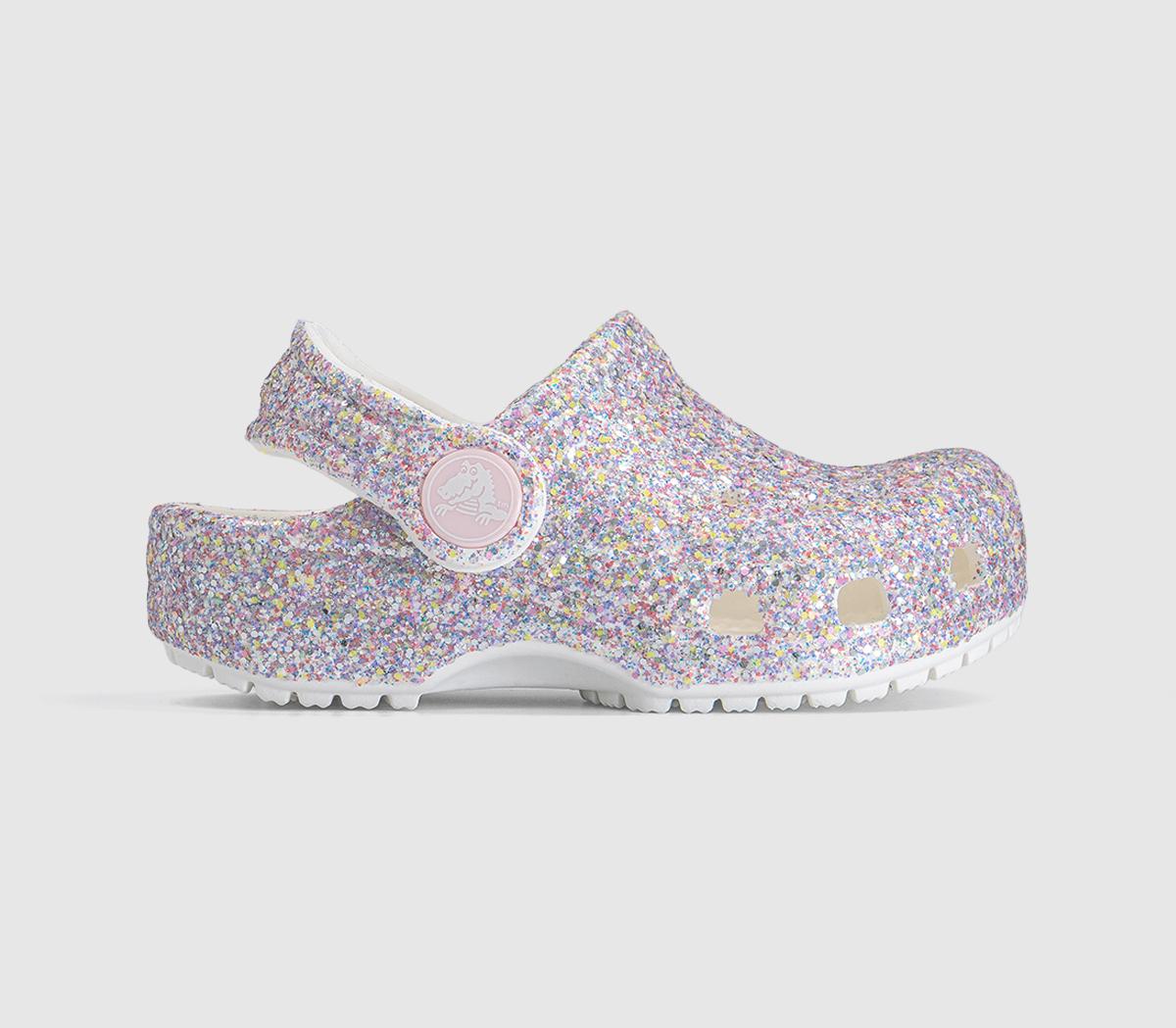 CrocsClassic Clogs ToddlerWhite Glitter