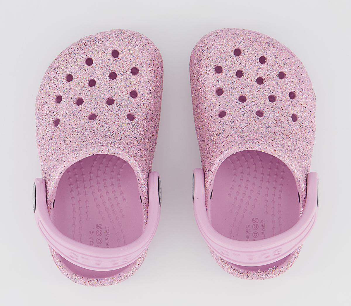 Crocs Classic Toddler Clogs Crocs Classic Toddler Clogs White Rainbow Glitter