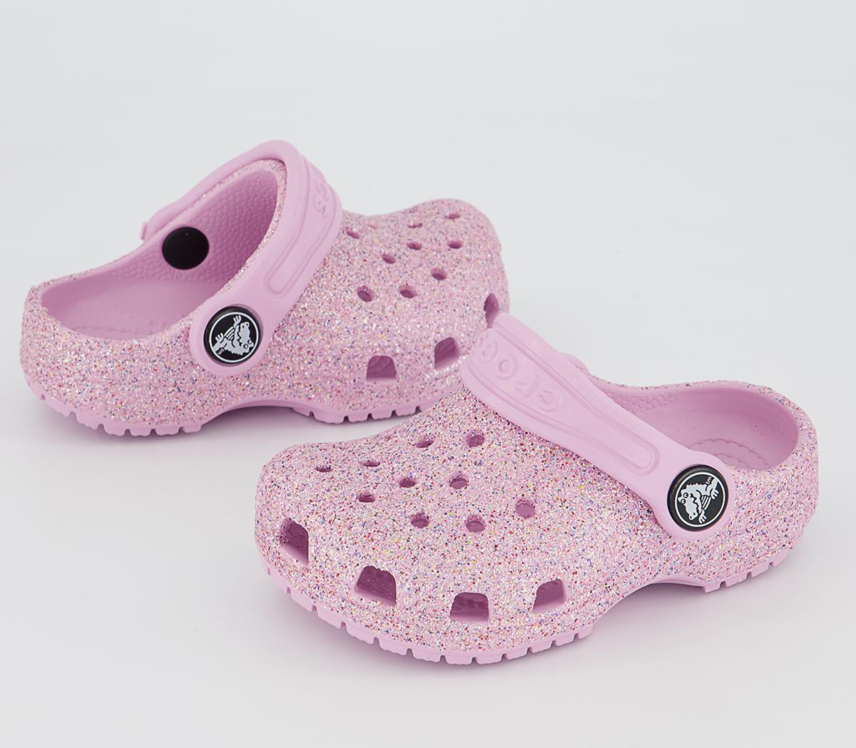 Crocs Classic Toddler Clogs Crocs Classic Toddler Clogs White Rainbow Glitter