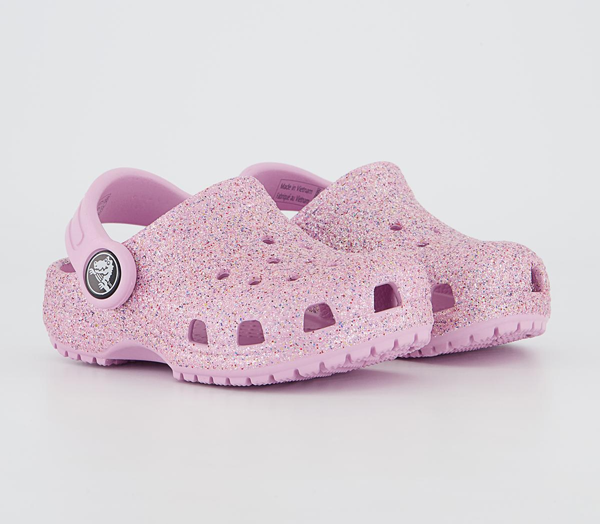 Crocs Classic Toddler Clogs Crocs Classic Toddler Clogs White Rainbow Glitter