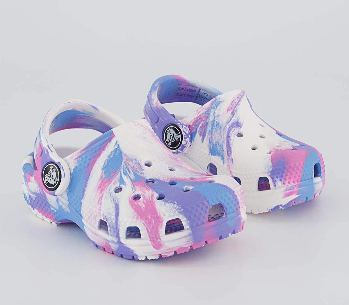 Crocs Classic Toddler Clogs Crocs Classic Toddler Clogs White Pink Marble
