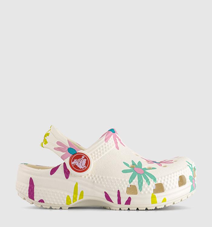 Crocs Classic Toddler Clogs Chalk Flower