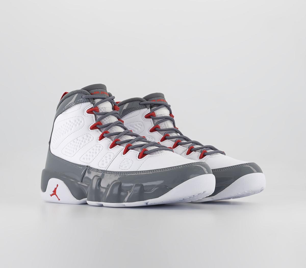 JordanJordan 9 TrainersWhite Fire Red Cool Grey