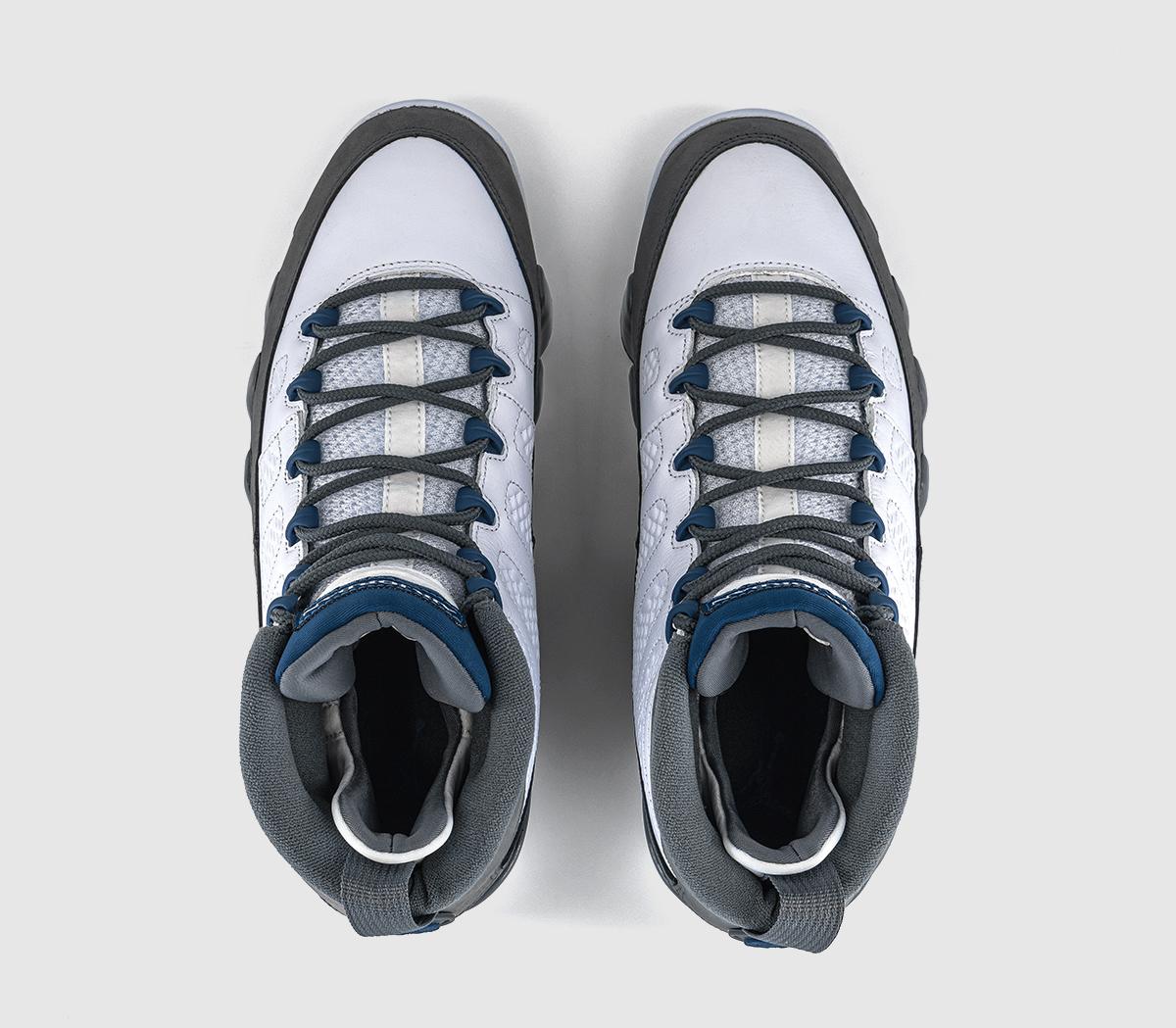 JordanAir Jordan 9 TrainersWhite French Blue Flint Grey