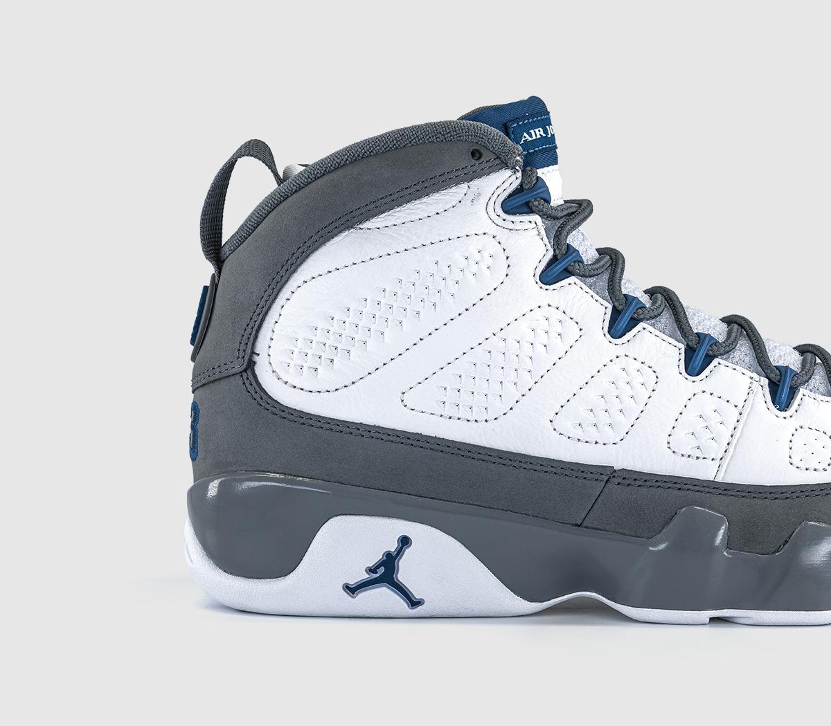 JordanAir Jordan 9 TrainersWhite French Blue Flint Grey