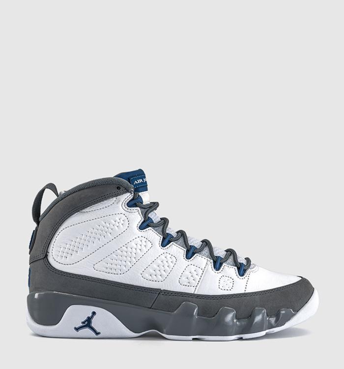 Jordan Air Jordan 9 Trainers White French Blue Flint Grey