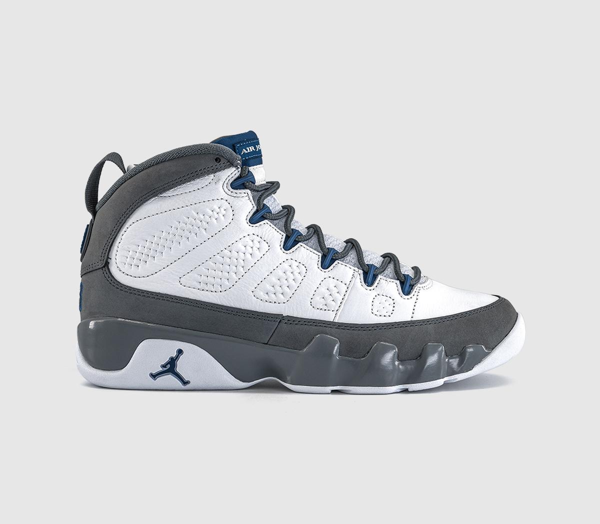 JordanAir Jordan 9 TrainersWhite French Blue Flint Grey