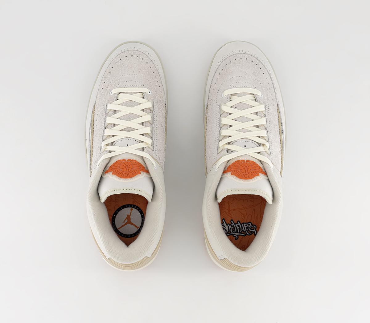 JordanJordan 2 Low TrainersWhite Sail Light Bone Bright Mandarin