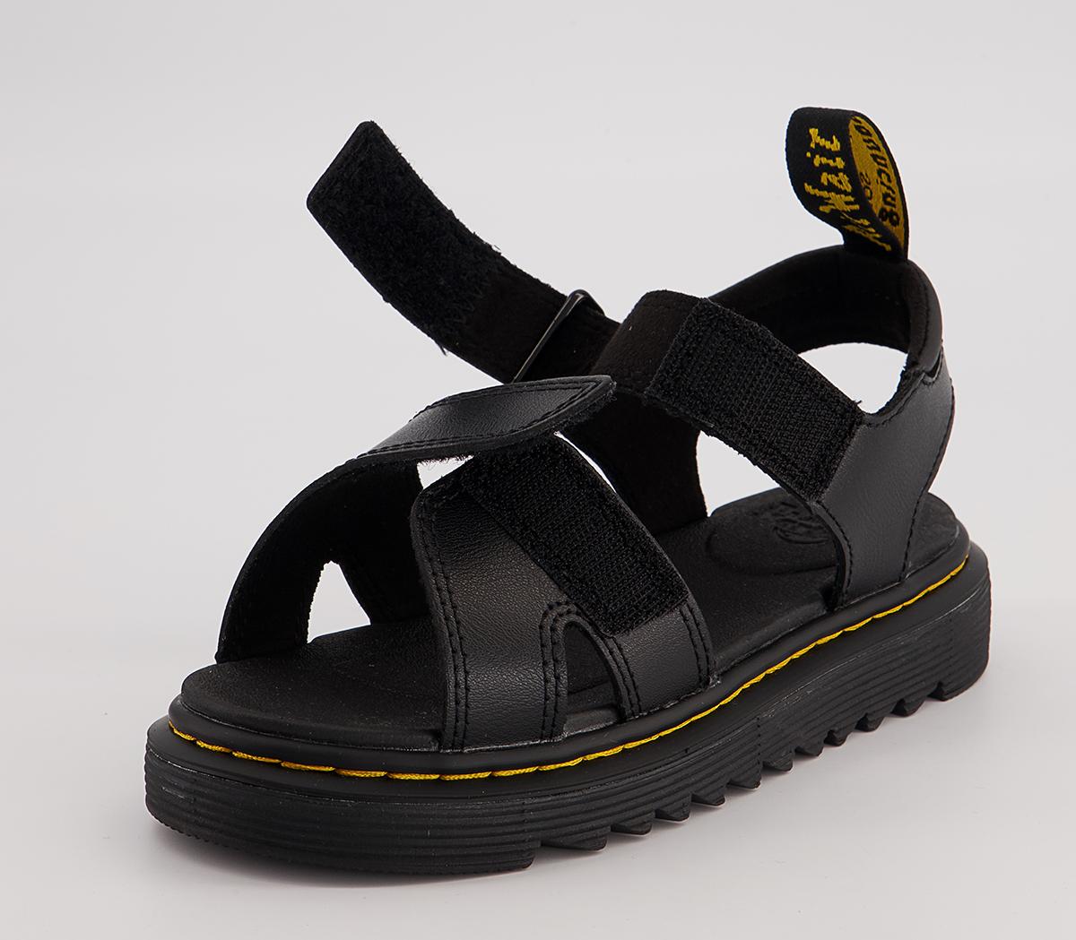 Dr. Martens Vossie Kids Sandals Black Youth Trainers & Shoes