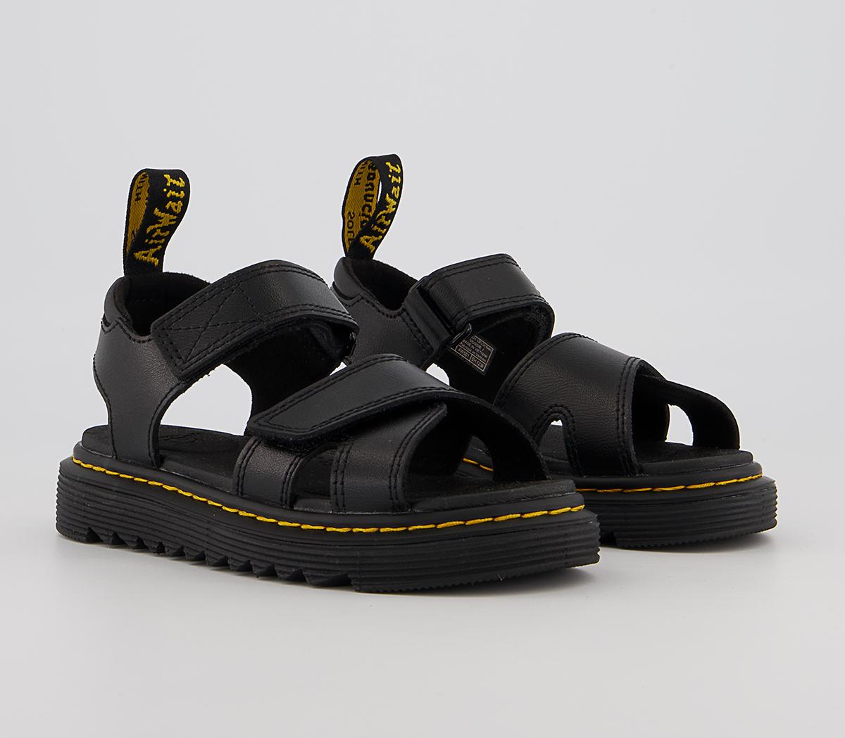 Dr. Martens Vossie Kids Sandals Black - Youth Trainers & Shoes