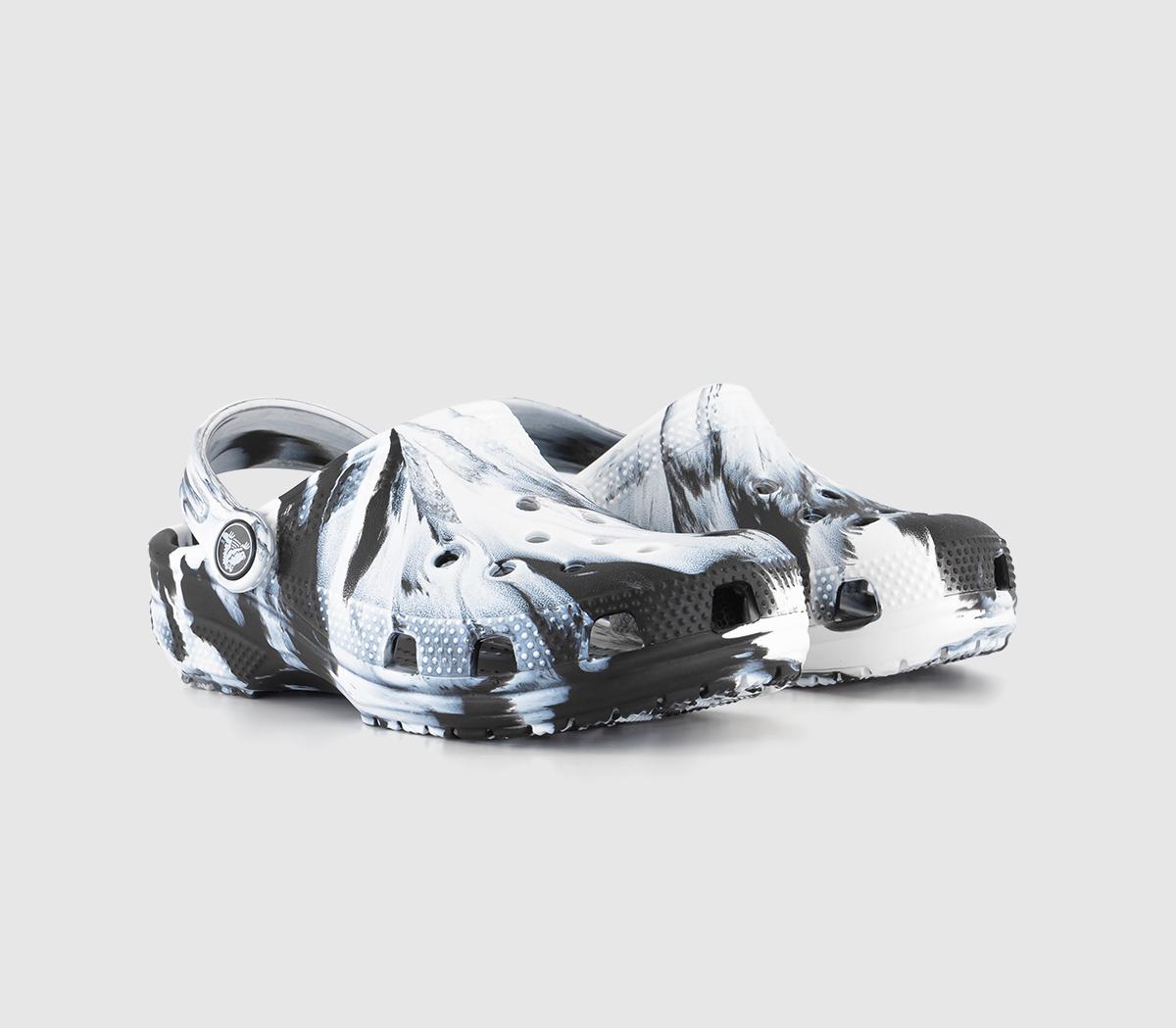 CrocsClassic Kids ClogsMarbled Black White