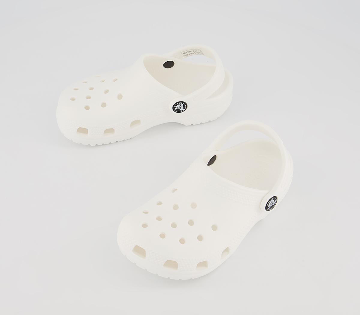 Crocs Classic Kids Clogs White - Youth Trainers & Shoes