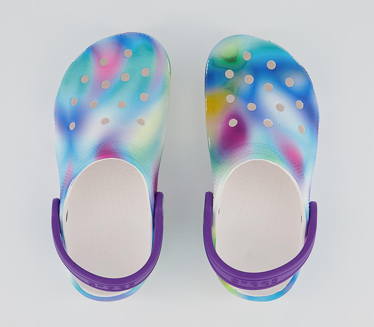 Crocs Classic Kids Clogs Crocs Classic Kids Clogs Solarized White Multi