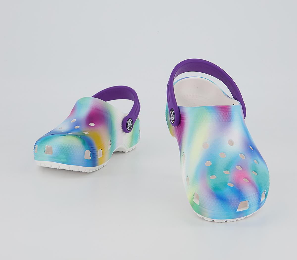 Crocs Classic Kids Clogs Crocs Classic Kids Clogs Solarized White Multi