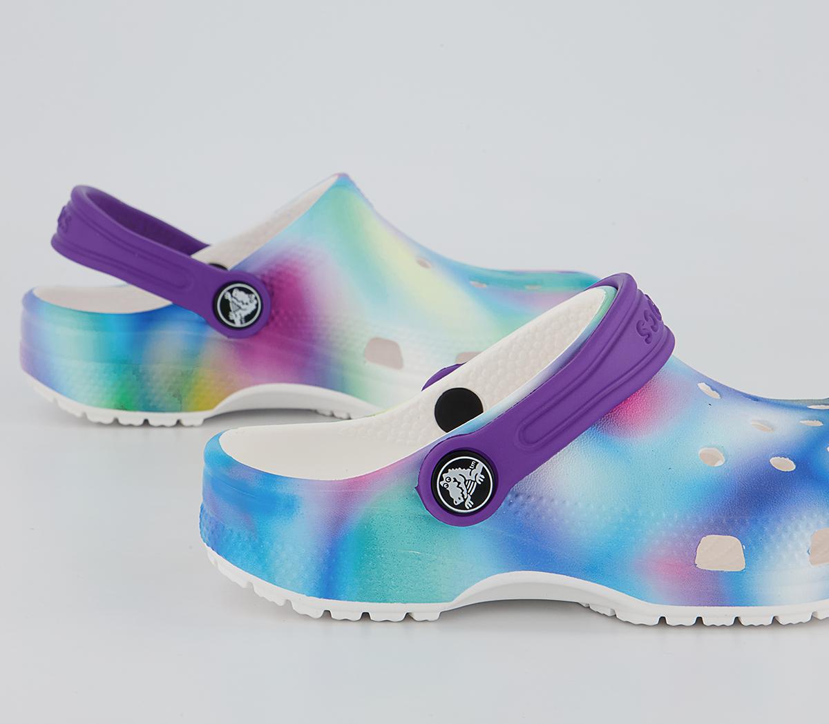 Crocs Classic Kids Clogs Crocs Classic Kids Clogs Solarized White Multi