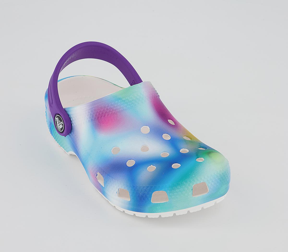 Crocs Classic Kids Clogs Crocs Classic Kids Clogs Solarized White Multi