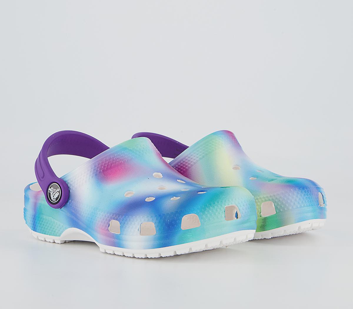 Crocs Classic Kids Clogs Crocs Classic Kids Clogs Solarized White Multi