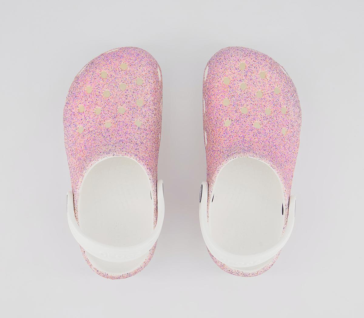 Crocs Classic Kids Clogs Crocs Classic Kids Clogs White Rainbow Glitter