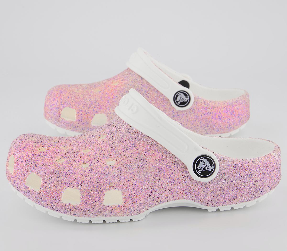Crocs Classic Kids Clogs Crocs Classic Kids Clogs White Rainbow Glitter