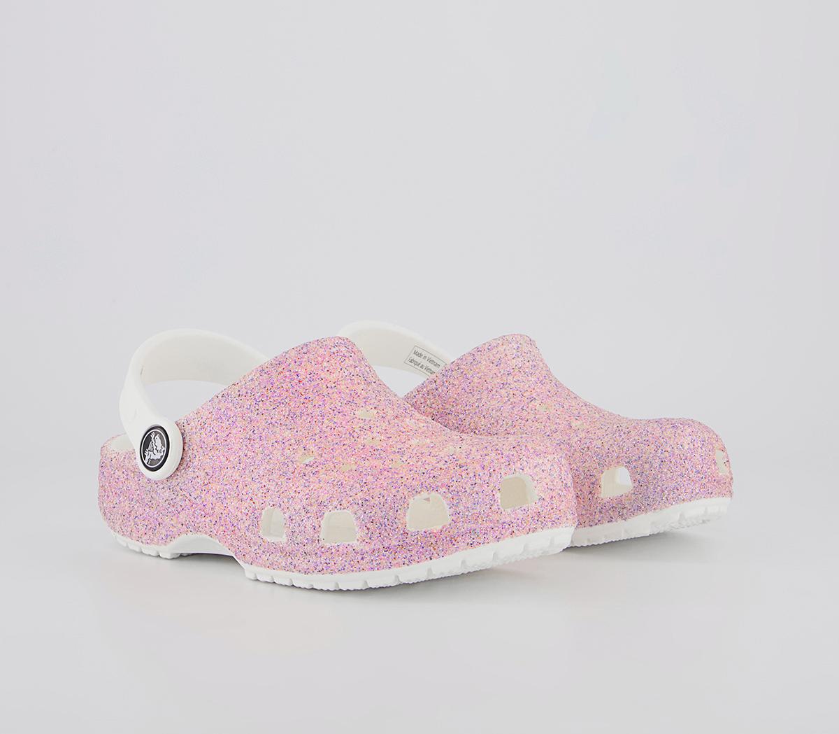 Crocs Classic Kids Clogs Crocs Classic Kids Clogs White Rainbow Glitter