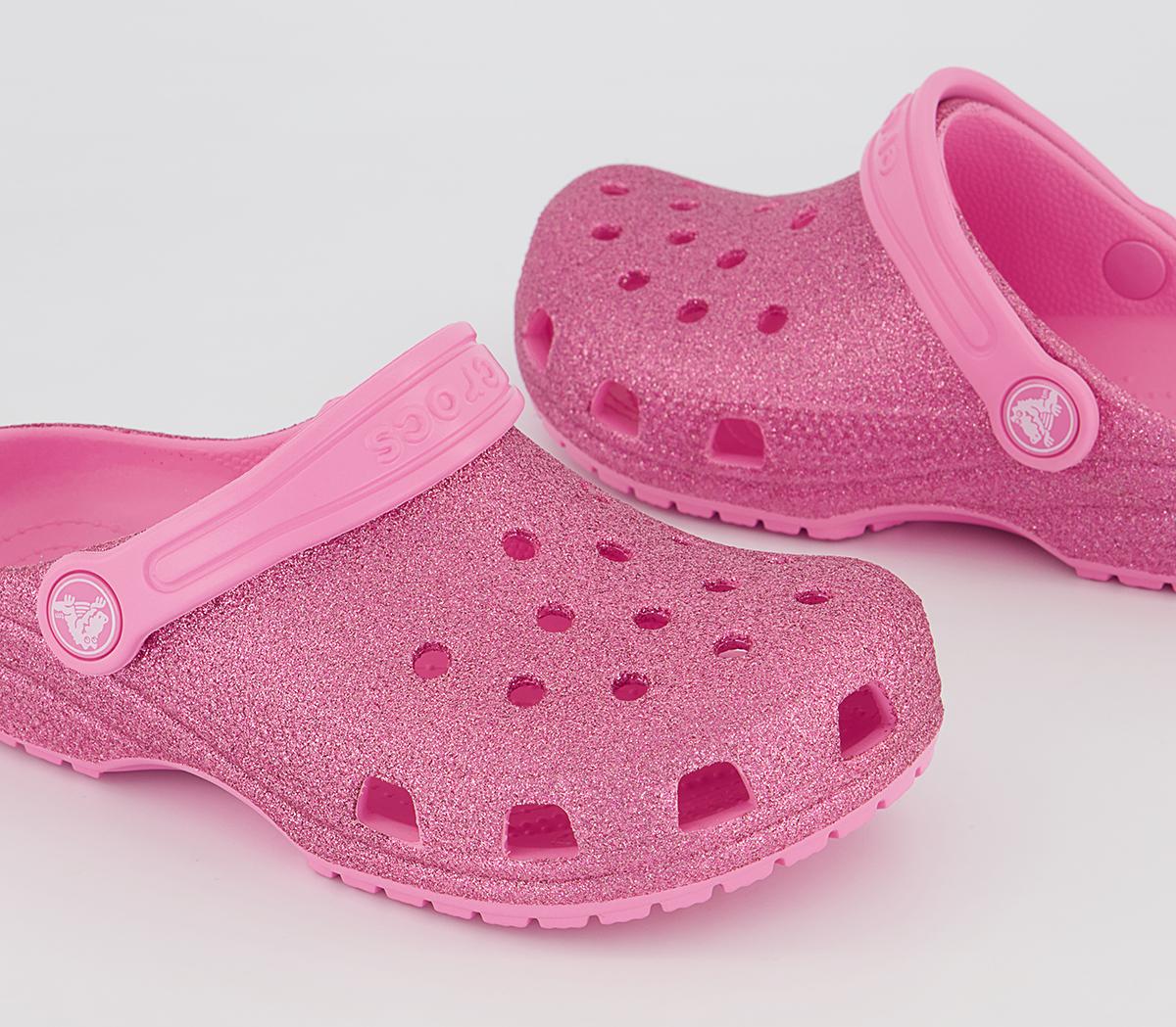 Crocs Classic Kids Clogs Crocs Classic Kids Clogs Glitter Pink Lemonade