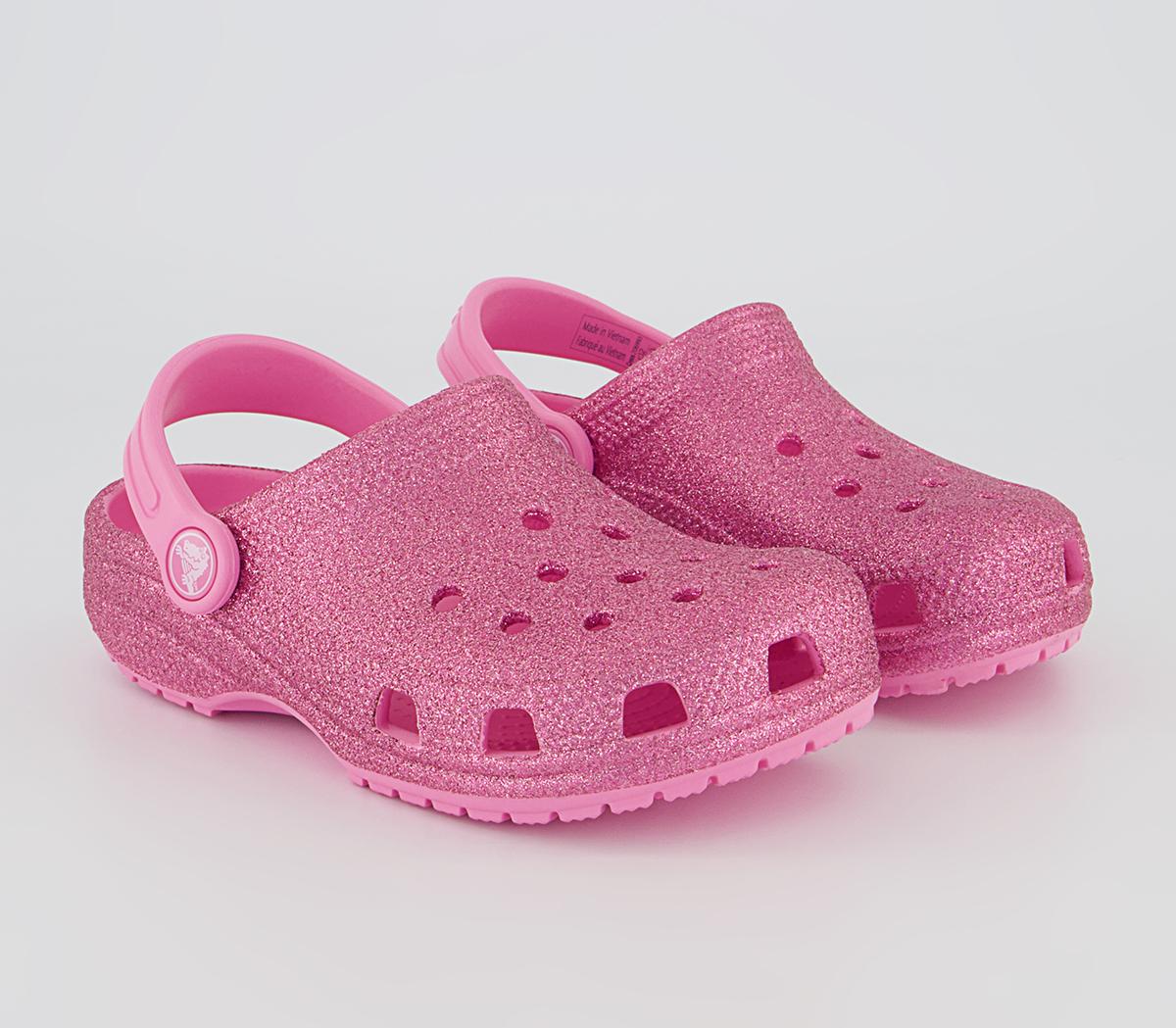 Crocs Classic Kids Clogs Crocs Classic Kids Clogs Glitter Pink Lemonade
