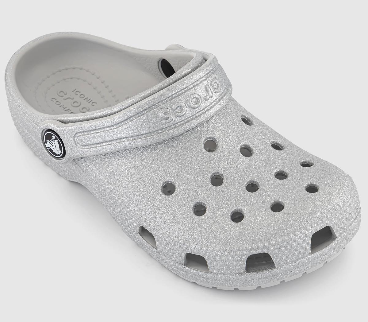 Crocs Classic Clogs Kids Crocs Classic Clogs Kids Silver Glitter