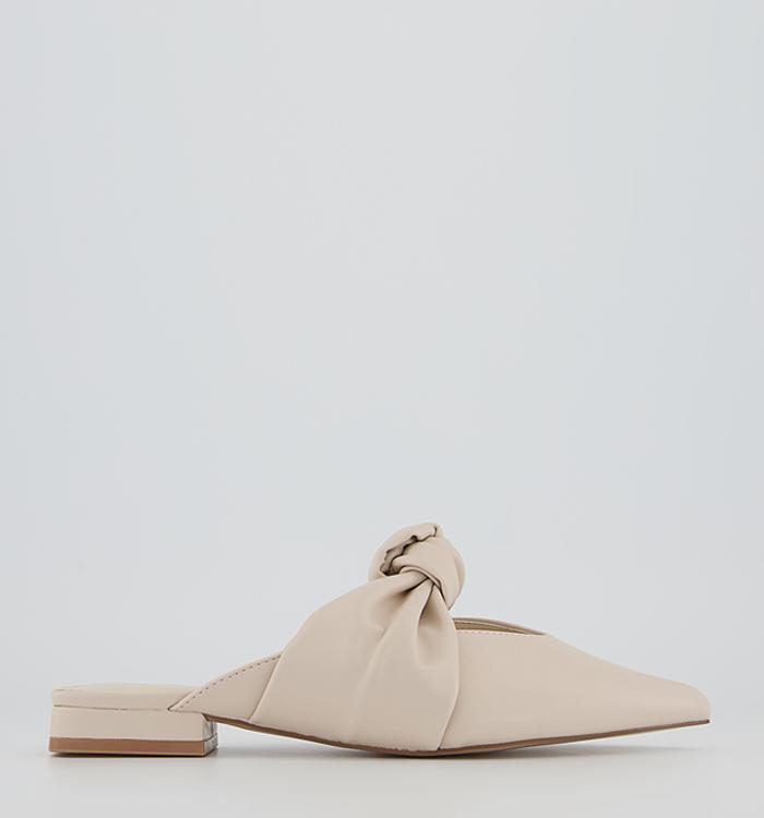 OFFICE Foxy Knotted Mules Off White