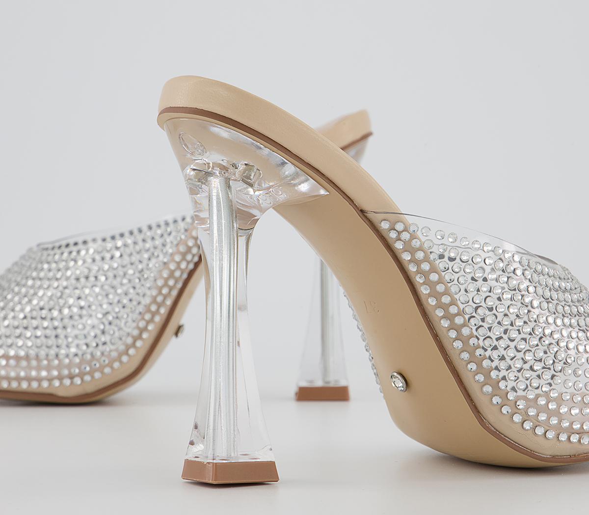 Office Haynes Perspex Embellished Mules Office Haynes Perspex Embellished Mules Nude