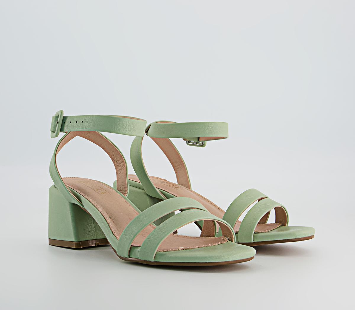 Office Minute Two Part Low Block Heels Office Minute Two Part Low Block Heels Green