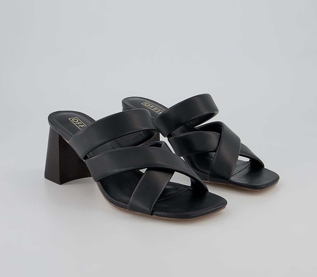 OFFICE Hailing Padded Strap Block Heels Black Heels