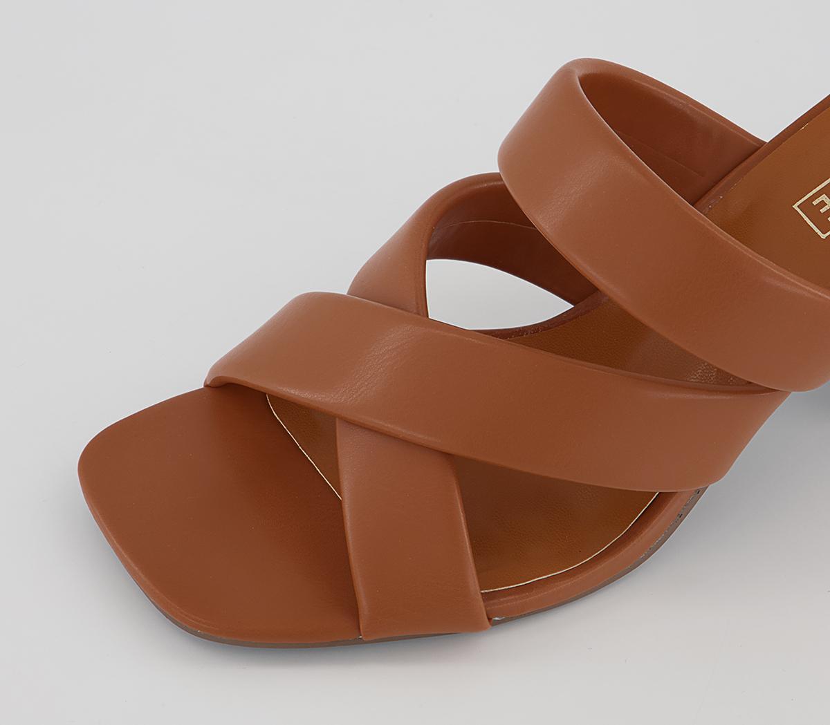 Office Hailing Padded Strap Block Heels Office Hailing Padded Strap Block Heels Tan