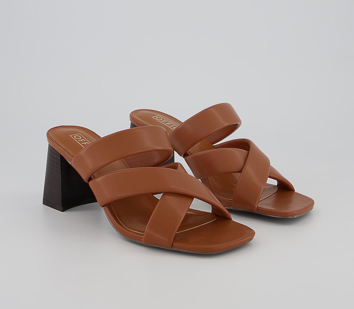 Office Hailing Padded Strap Block Heels Office Hailing Padded Strap Block Heels Tan