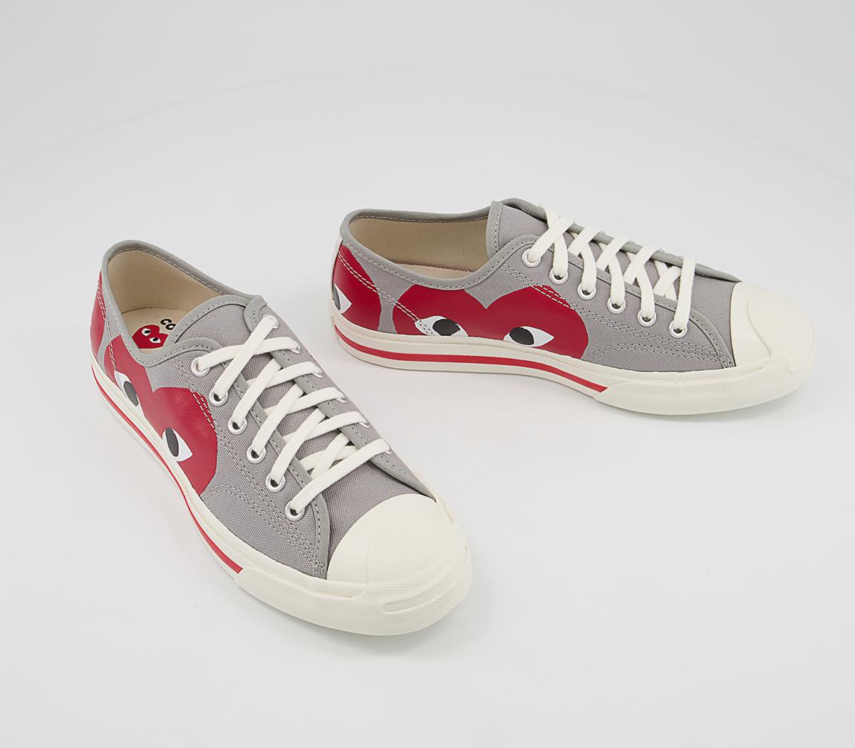 Comme Des Garcons Jack Purcell X Play Cdg Trainers Grey Red - Women's ...