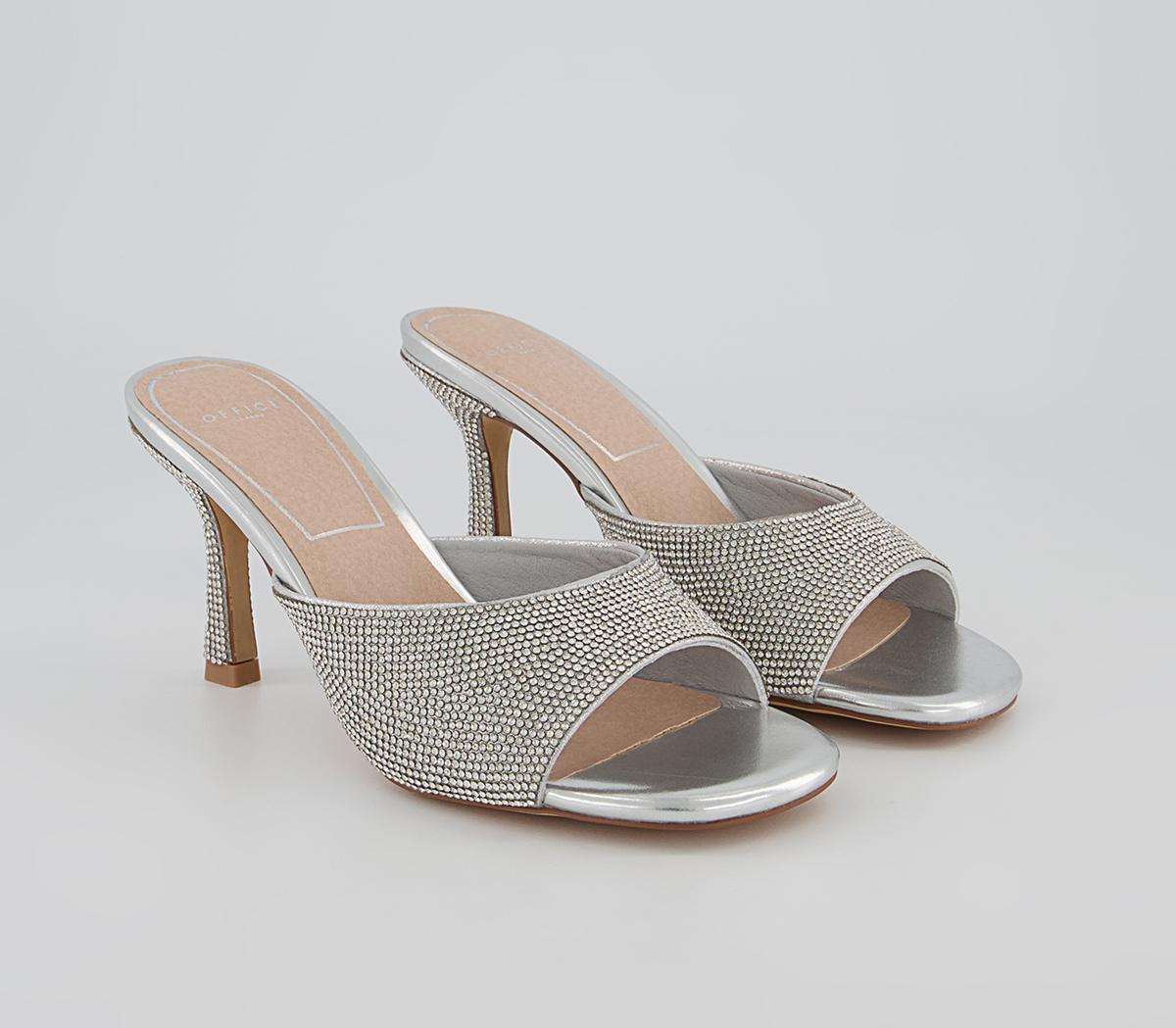 Office Mox Embellished Mules Office Mox Embellished Mules Silver