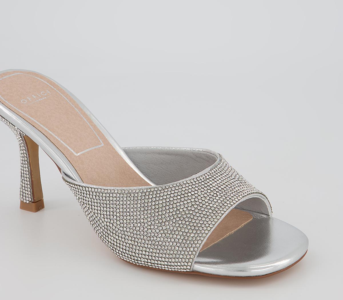 Office Mox Embellished Mules Office Mox Embellished Mules Silver