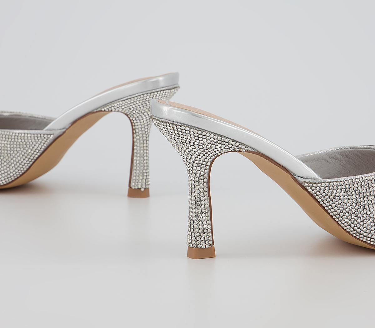 Office Mox Embellished Mules Office Mox Embellished Mules Silver