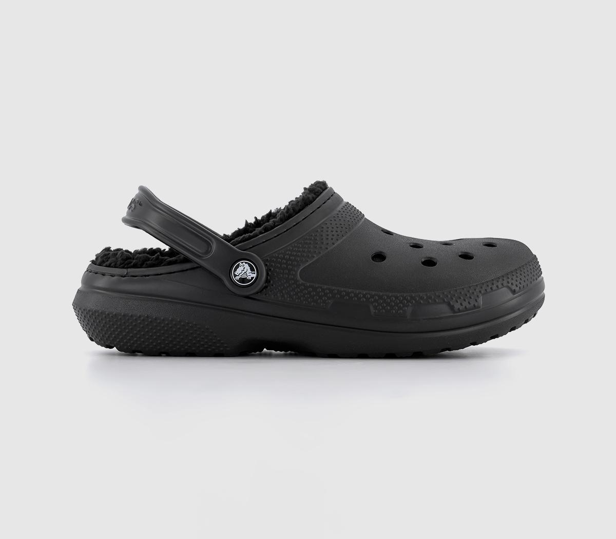 Black fur crocs new arrivals