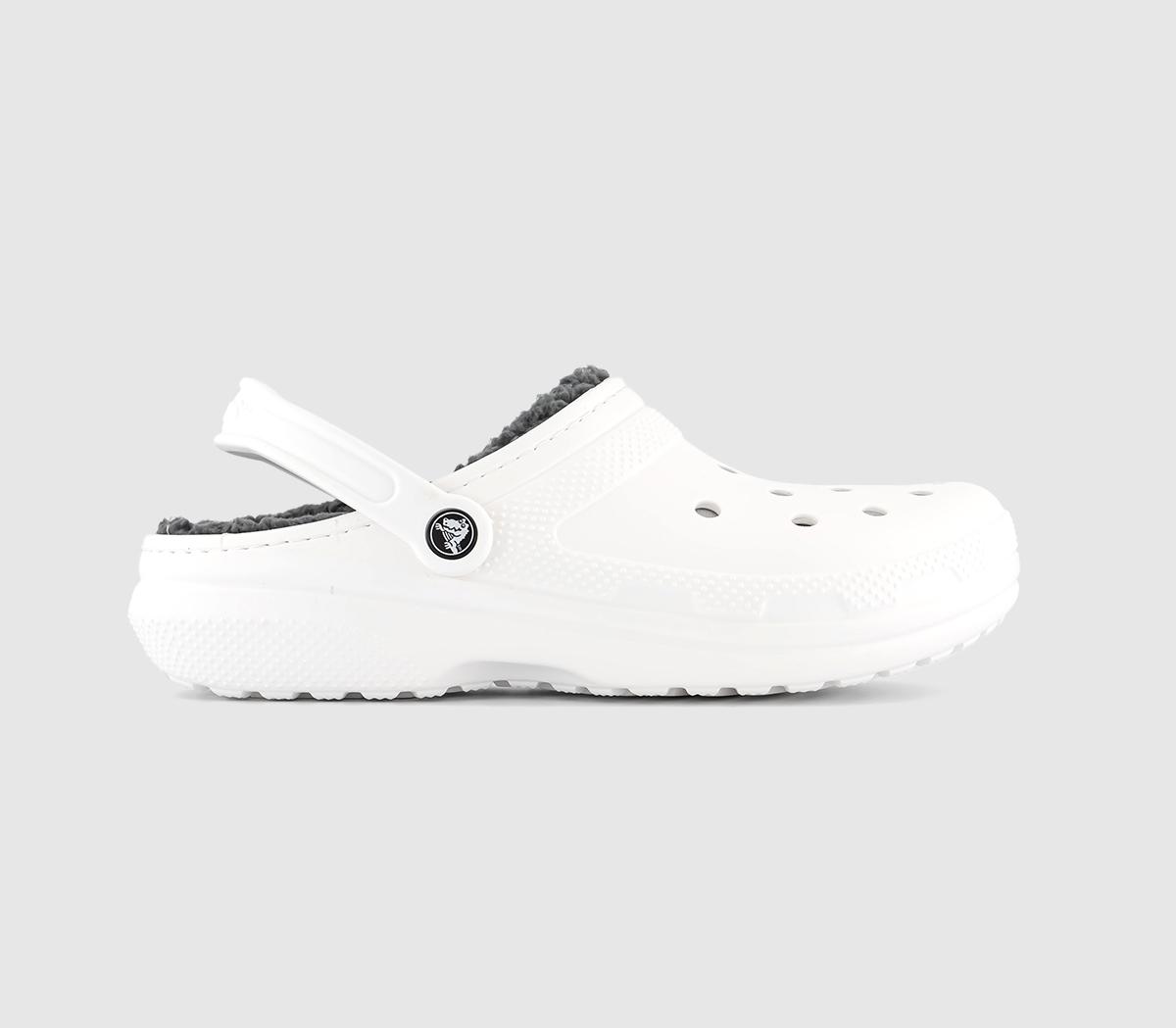 Classic Lined Clogs White Grey