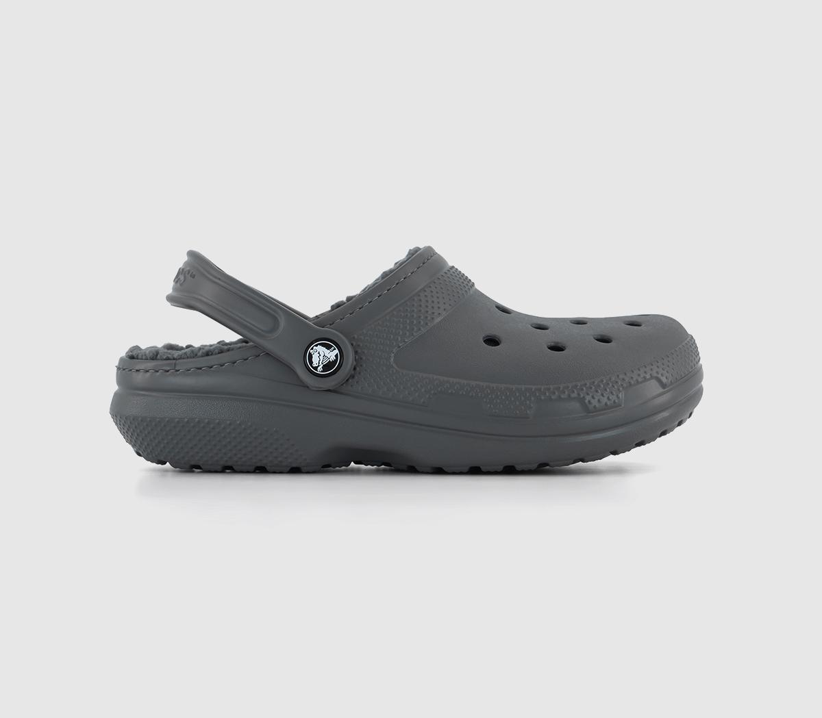 White crocs grey clearance fur