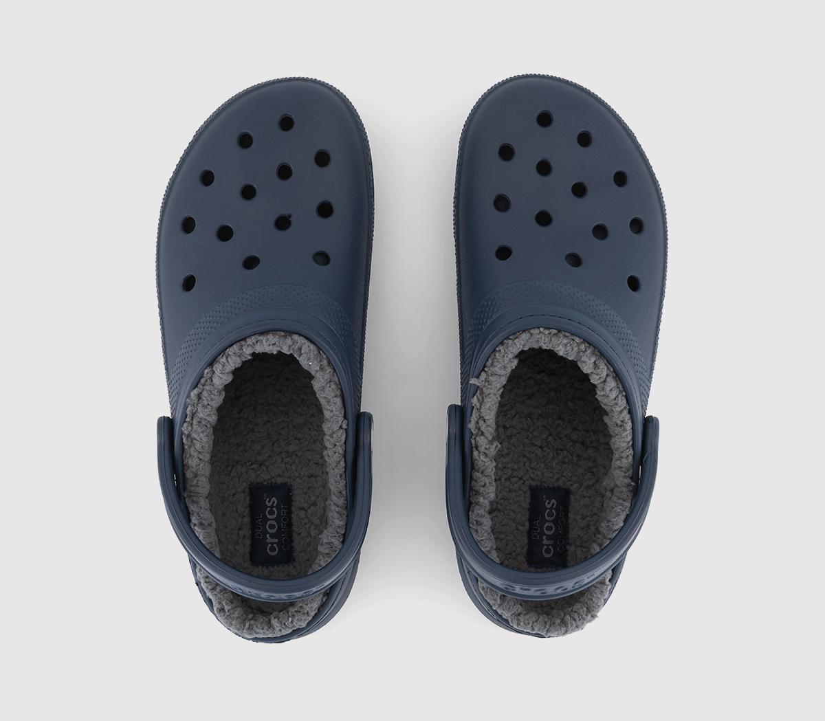 Crocs Classic Lined Clogs M Navy Charcoal - Men's Casual Shoes