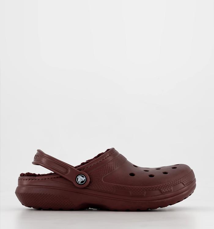 maroon and gold crocs