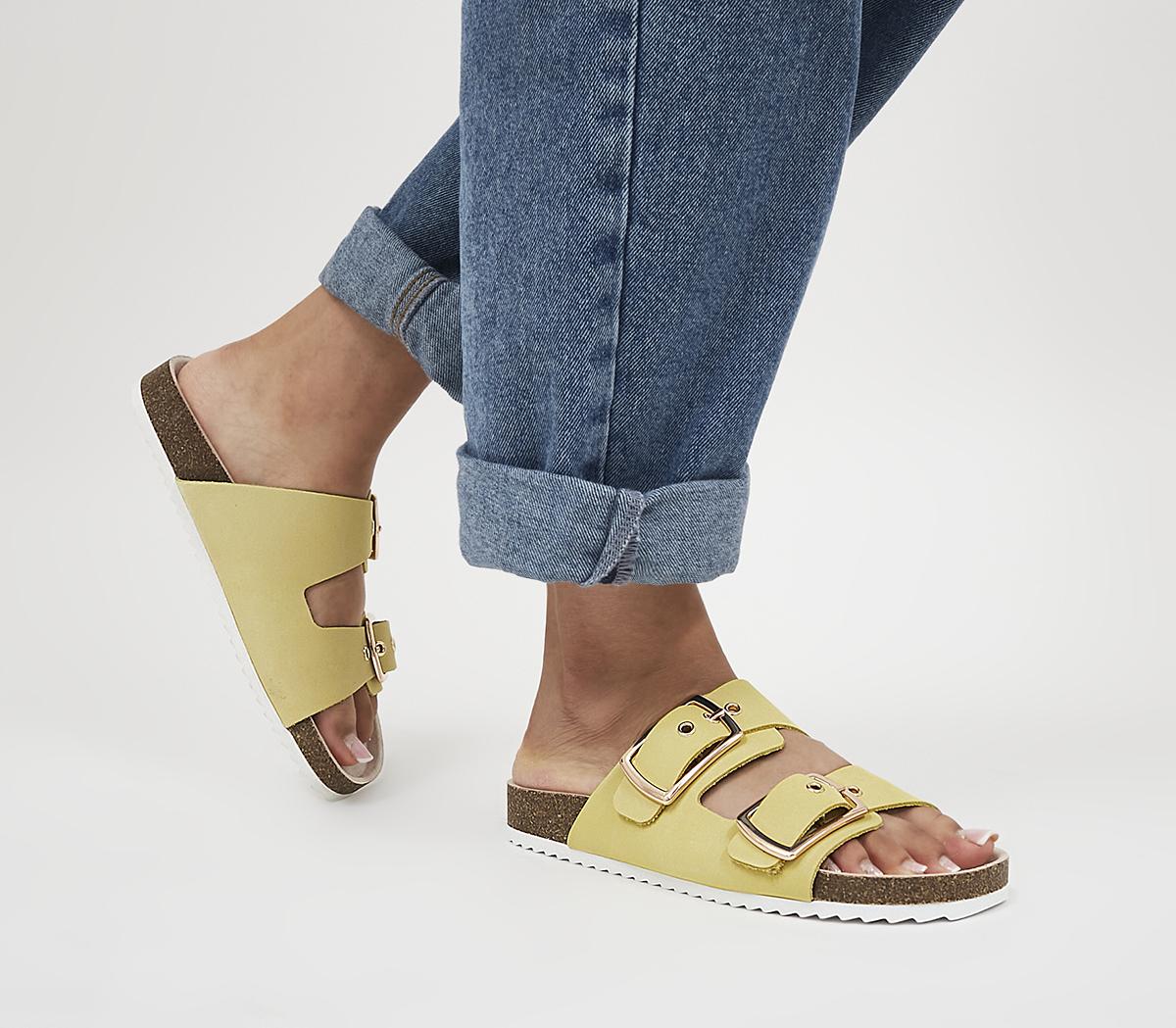 OFFICESayit Double Buckle Cork Footbeds OFFICESayit Double Buckle Cork FootbedsLemon Nubuck