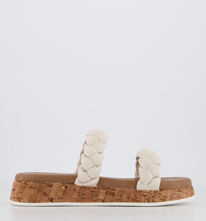 Office Silence Plaited Cork Sandals Off White