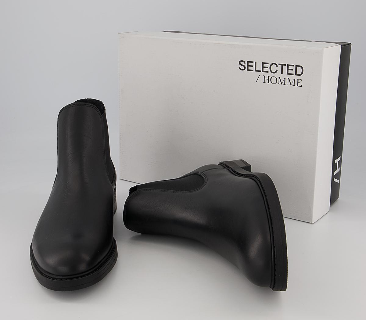 Selected Homme Blake Chelsea Boots Selected Homme Blake Chelsea Boots Black Leather
