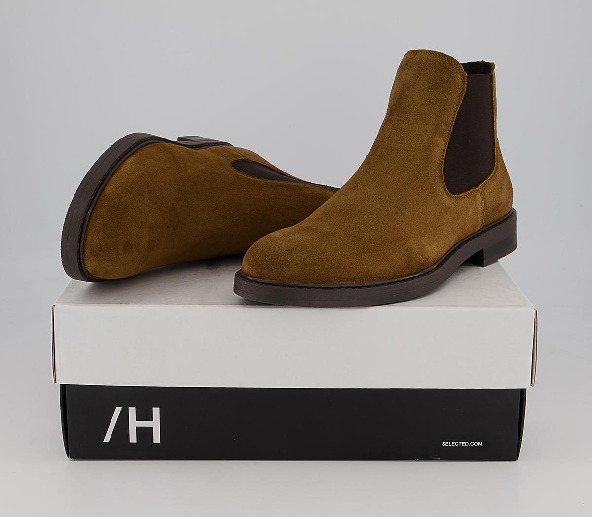 Selected Homme Blake Chelsea Boots Selected Homme Blake Chelsea Boots Rust Suede